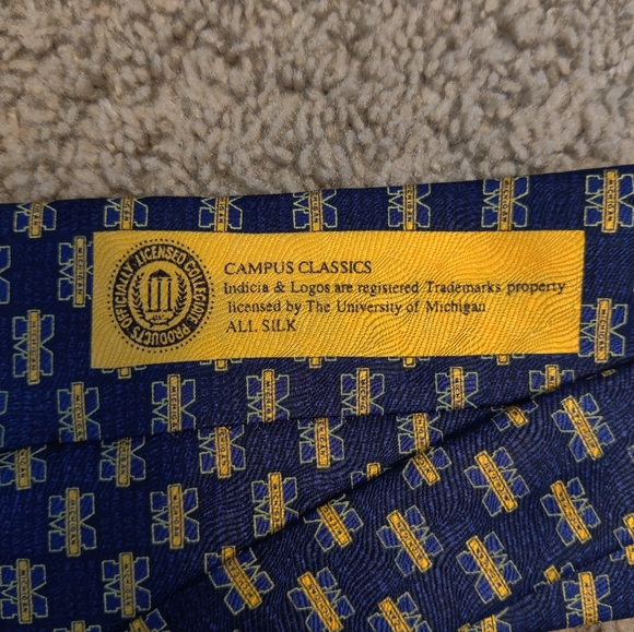Univ. of Michigan Silk Tie - Picture 3 of 5
